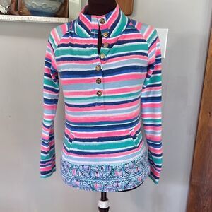 Lilly Pulitzer captain popover multi sandy shell stripe women’s size XS pink blu